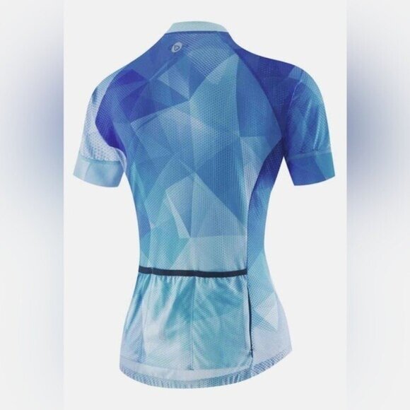 BALEAF Ocean Blue Women's Short‎ Sleeve Cycling Jersey Full Zip Size XL - Picture 2 of 14